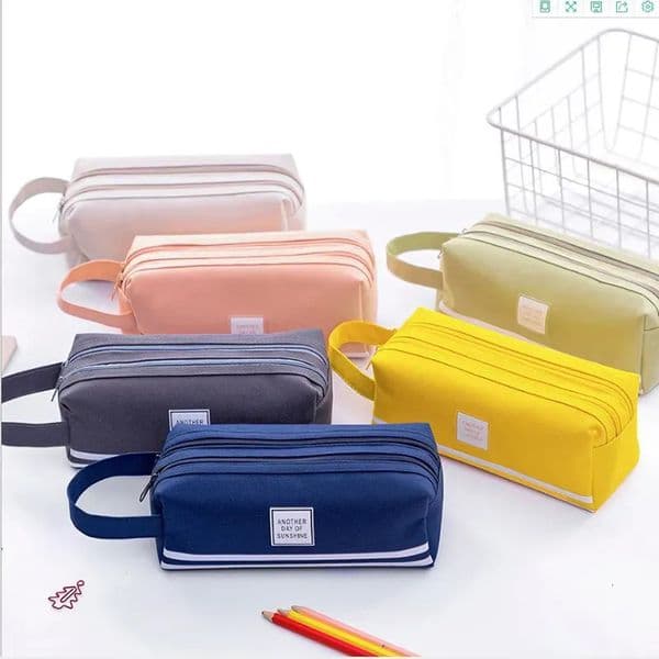 wholesale Large Capacity Stationery Storage Bag Cute Pencil Case Oxford Cloth Pen cases Kawaii Gifts Office Students Kids School Supplies JY0580