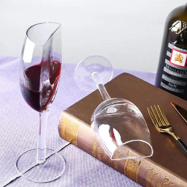 Semicircular Red Wine Cups 140ml Creative Crystal Glass Portable Clear Half fun European 260521