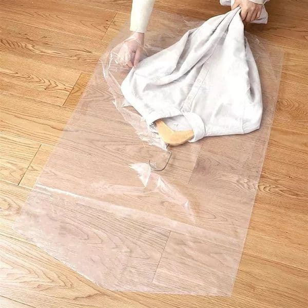 10pcs Clothes Dust Cover Clear Plastic Garment Bags Disposable Dustproof Storage Bags Wardrobe Hanging Clothing Coat Dust Cover 260521