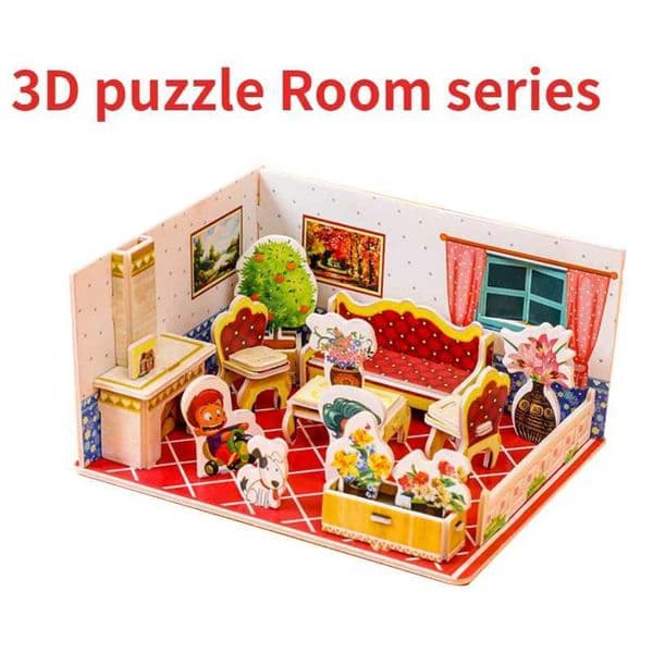 Montessori 3D Puzzle Jigsaw Learning Educational Toys Play Pretend Room Series Kindergarten Handmade Childrens Early Education M260520