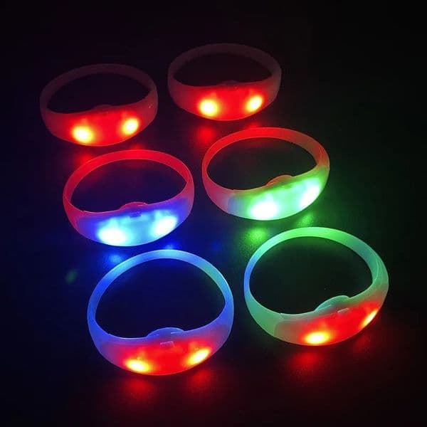 10pcs Sound Control Concert Voice Control LED Light Bracelets Bangle Flashing Music Show Party Event 260520