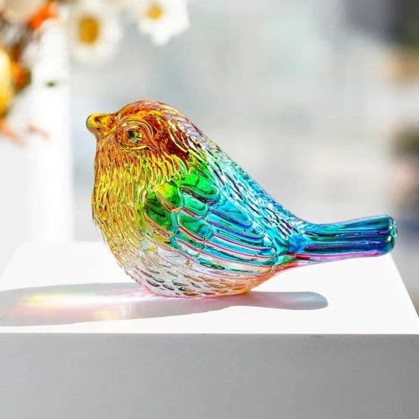 Creative Colorful Crystal Bird Ornaments Handicraft Unique Lucky Bird Figurine Nordic Bird Statue Crafts Garden Ornament L260521