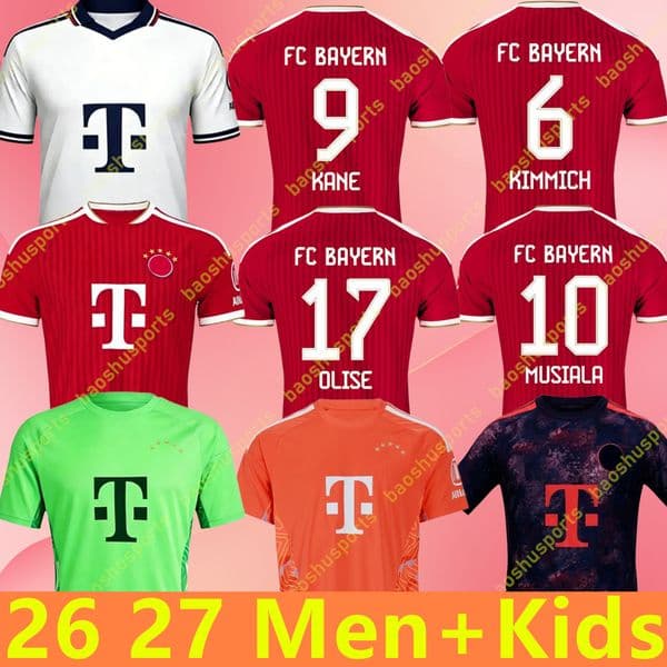 BayernS 25 26 27 KANE OLISE soccer jerseys FANS Player Vertion 2025 2026 2027 Upamecano MULLER 125th anniversary football shirt Men Kids sets MUSIALA LUIS DIAZ DAVIES