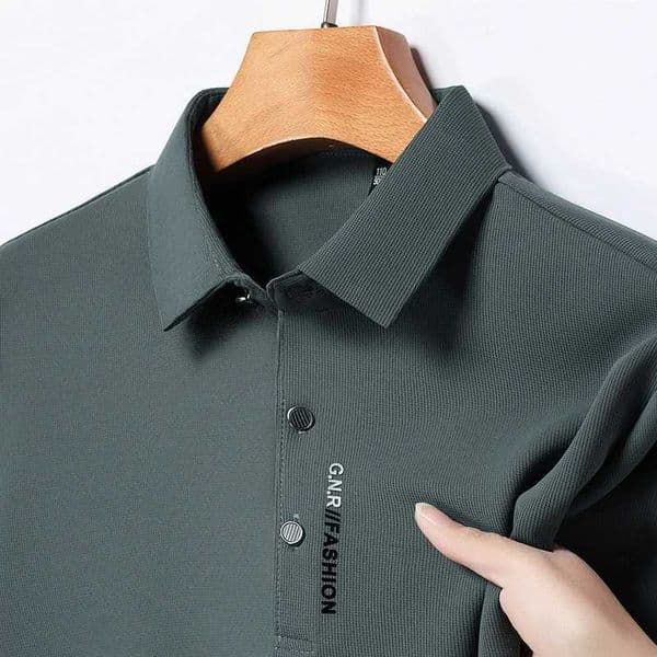 Mens Short Slve Solid Color Polo Shirt Breathable Comfortable Elastic Top New Arrivals Casual Business Style X260520