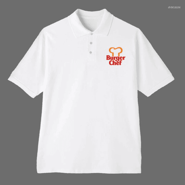 Men's Polos Burger Chef White S To 4XL Polo Shirt Blchwhite Print America Retro Street Minimalist Fashionable Y2K