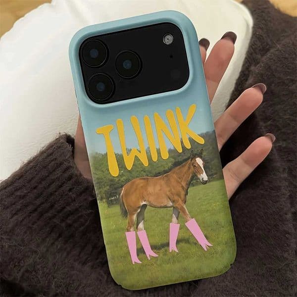 Clmj Thinking Cow Phone Case for iPhone 17 16 15 14 13 12 11 Air Pro Max X XS XR XSMax 7 8 Plus Glossy Film Hard PC Cover Z260521