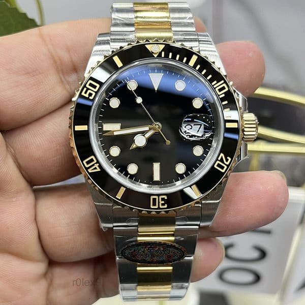 w1_shop Mens Automatic Mechanical with Box Ceramics Watches 41mm Full Stainless Steel Wristwatches Super luminous Sapphire glass Watch u Factory Montre de lu40