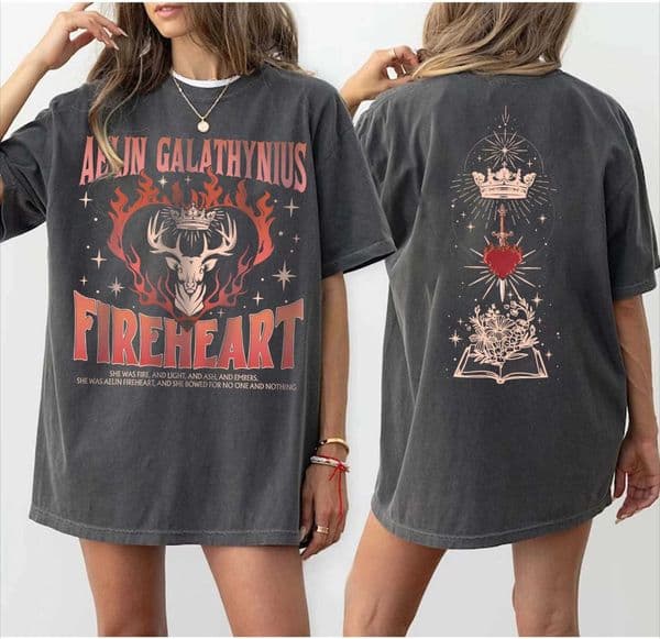 Aelin Galathienius Fireheart Printed T-shirt for Spring/Summer Womens New Retro Trendy Top Short Sleeve Comfortable T-shirt Z260521