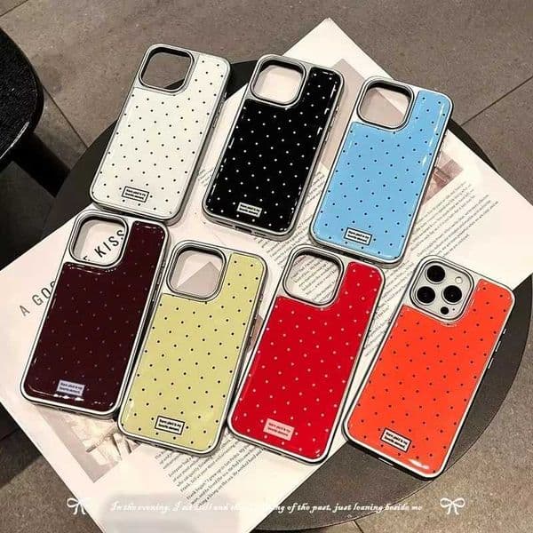 Korean Ins Colorful Polka Dots Electroplated Drip Glue Phone Case For iPhone 17 Air 16 Pro Max 15 14 Plus 13 12 11 Back Cover Z260521