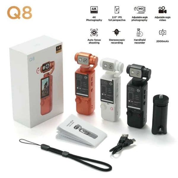 Cross-BorderQ8Handheld Outdoor Sports Camera Ultra-clear Auto-Focus Conference Recording Portable Pocket Camera T260521