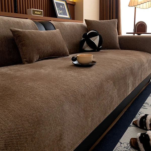 Minimalist Twill Chenille AntiSlip Sofa Cover for All Seasons Living Room Furniture Decor Couch Cushion Slipcover 260521