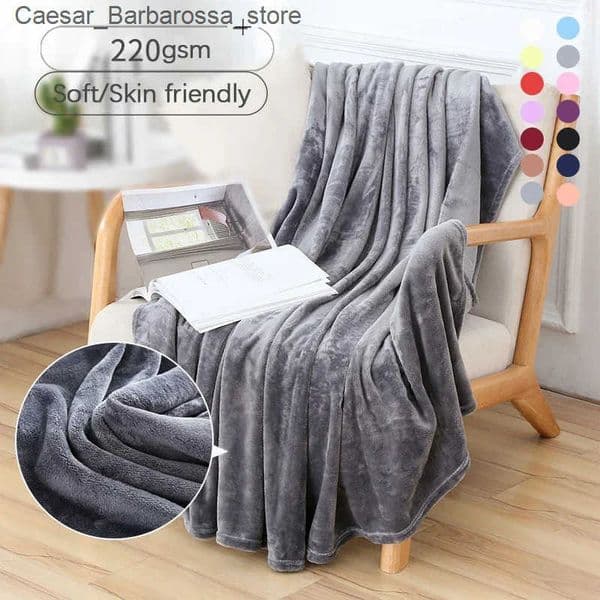 Fluffy Coral Velvet Blanket Flannel Plush Comfortable Thickened and Warm Soft Sofa Throw Blanket for Air-Conditioned Room LuxuryL260521DSBN