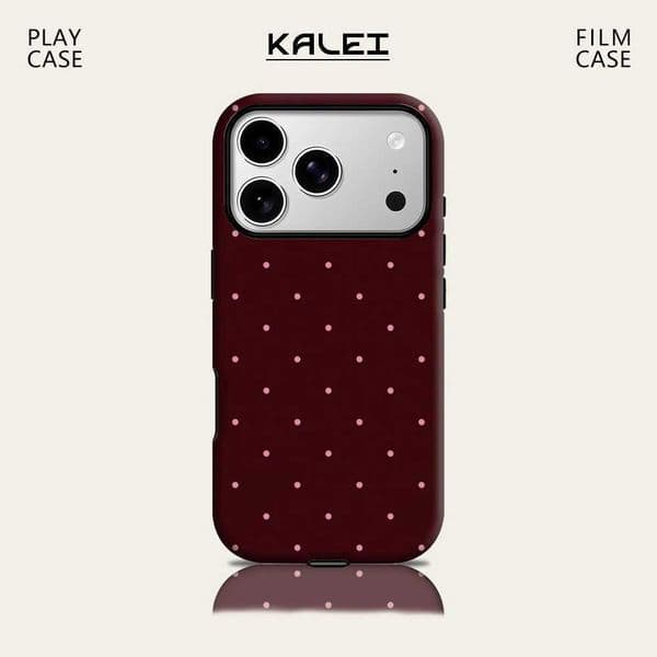 Burgundy Polka Dots IPhone17 Must for Magnetic Phone Case for IPhone 17 16 15 14 13 Pro Max Plus Single Double-layer Tough Case Z260521