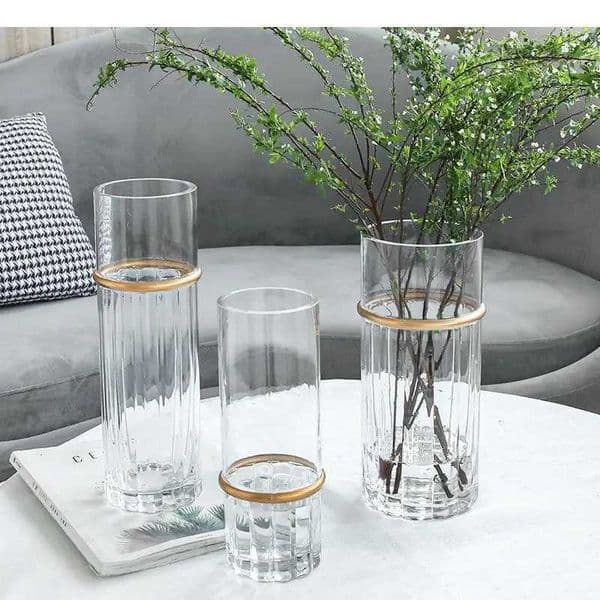 Modern Minimalist Glass Vase Transparent Hydroponic Flower Pots Desk Decoration Arrangement Decorative Floral Vases L260521