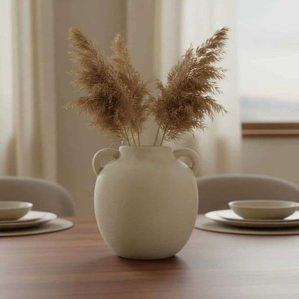Wabi Sabi Vase Dry Flower Holder Rustic Ceramic Vase Home Decor Handmade Look Minimalist Design for Living Room Dining Table L260521