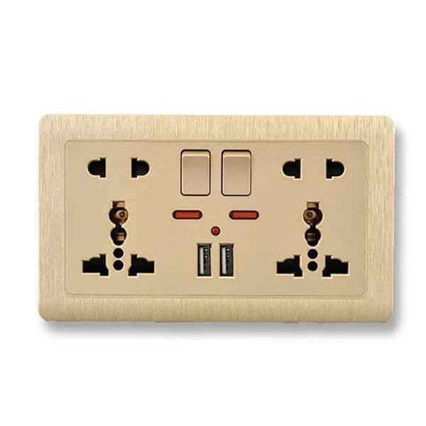 Depoguye UK standard Usb wall socket USB plug universal 5 hole outlet 220v to usb Type-c phone charging socket 146mm86mm T260520