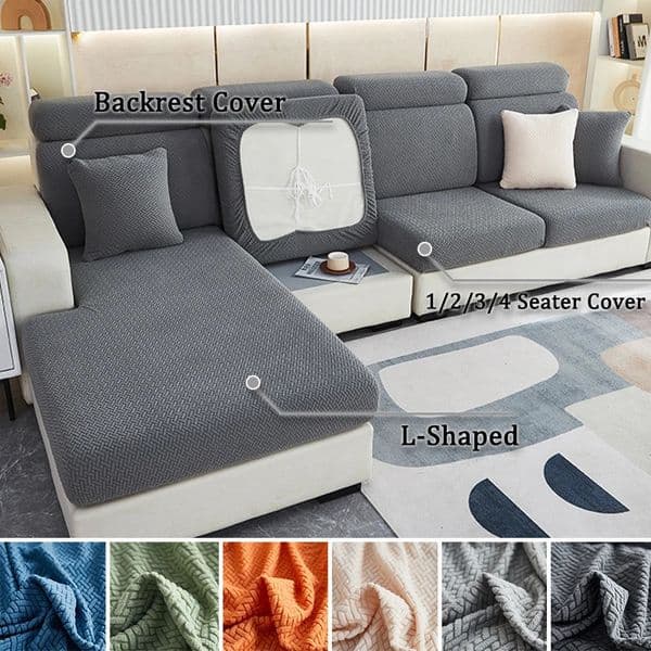 Soft Velvet Jacquard Cushion Cover for Living Room Stretchy 1pcs Sofa Couch Protector Seat 260521