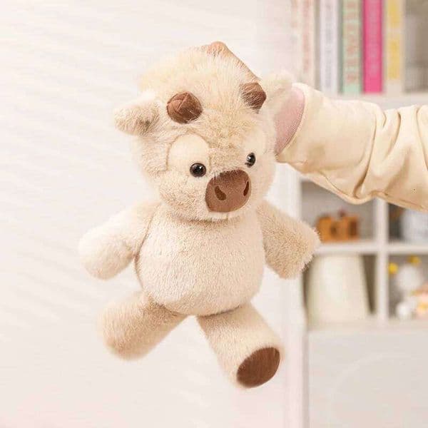 Cuddly Plush Toys Cattle High Quality Fluffy Sitting Pose Doll Warm Cozy Children Companion Xmas Home Decor Gift 26Y0520