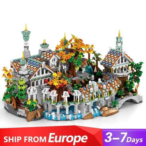 4406PCS MOC Movie Rings Rivendell Medieval Castle Building Blocks Street View Modular Architecture Model Bricks Toys Adults GiftJ260521