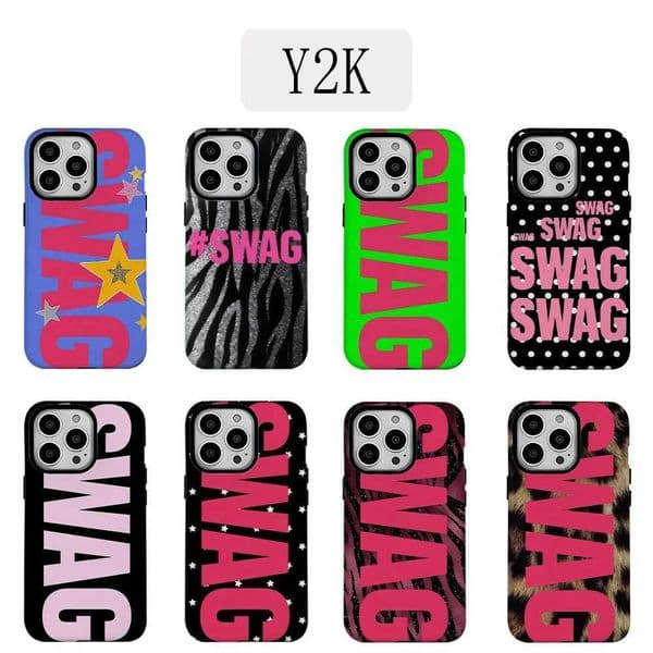 Luxury Y2K Style SWAG Phone Case for iPhone 17 16e 16 15 14 13 12 11 X XS XR XSMAX 7 8 Air Pro Max Plus Luxury Double-layer Z260521