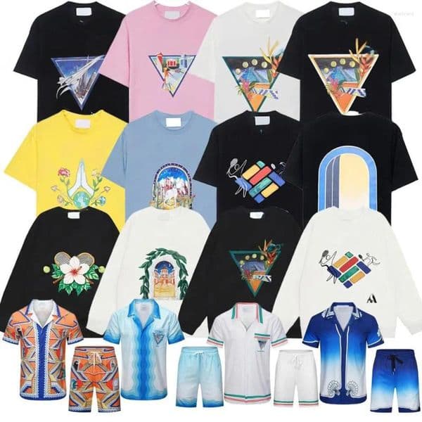 Men's T Shirts CasasBlancashirts Designer Shirt Summer Style Round Neck Sweat Wicking Short Sleeves High Quality Clothing Fashionable