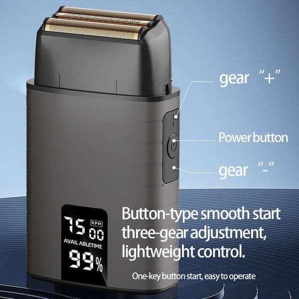New Electric Shaver With Metal Body, Reciprocating High-Power Digital Display, Three-Blade Head For Men, Whitening Device