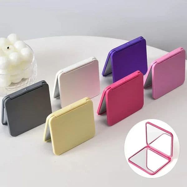 2Face Makeup Mirror Square Portable Cute GirlS Gift Hand Mini Pocket DoubleSided Compact Multiple Colors 260521