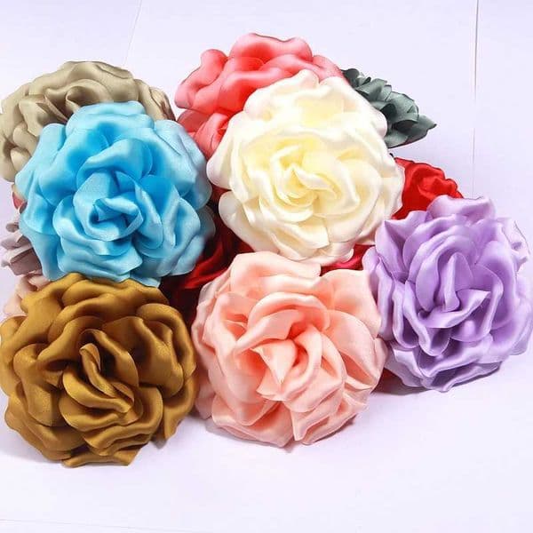 10PCS 9cm Handmade Artificial Satin Peony Flower for Hairpin Apparel Clips Headwear DIY Accessories DIY rosette Fabric Silk L260522