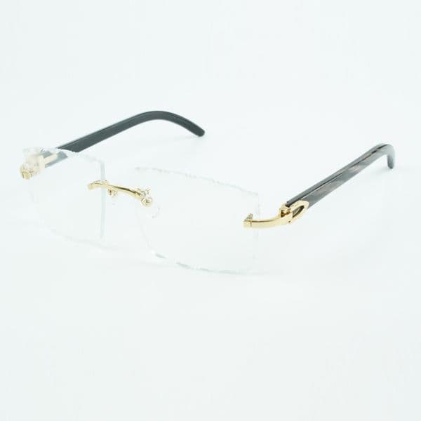 high-end clear glasses 3524034 natural black textured buffalo horn temple lens engraving private customization