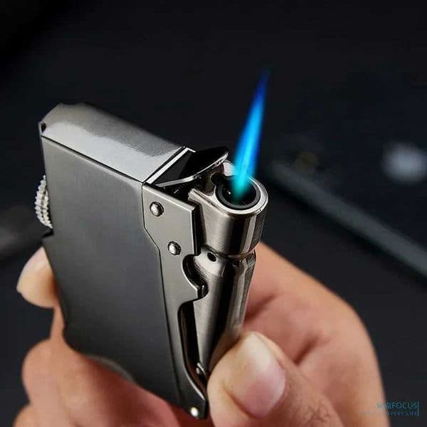 FOCUS Metal Windproof Lighter Turbo Butane Torch Portable Outdoor Lighter Kitchen BBQ Lighter Cigar Accessories Mens Gift L260522