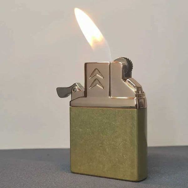 Double Fire Switch Butane Lighter Brass Windproof Movement Gas Inflate Inner Insert Conventional ZP Replace Accessories L260522