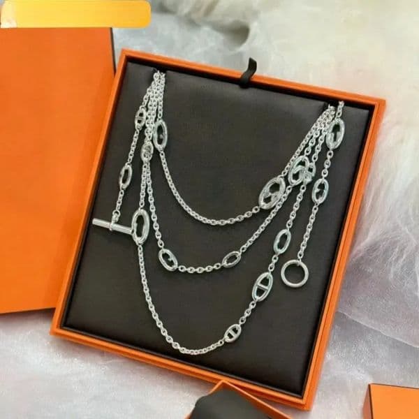 Necklace designer necklace luxury necklace designer jewelry women metal high quality 12A letter Stainless Steel charm necklace style gift 80-180cm with box nice