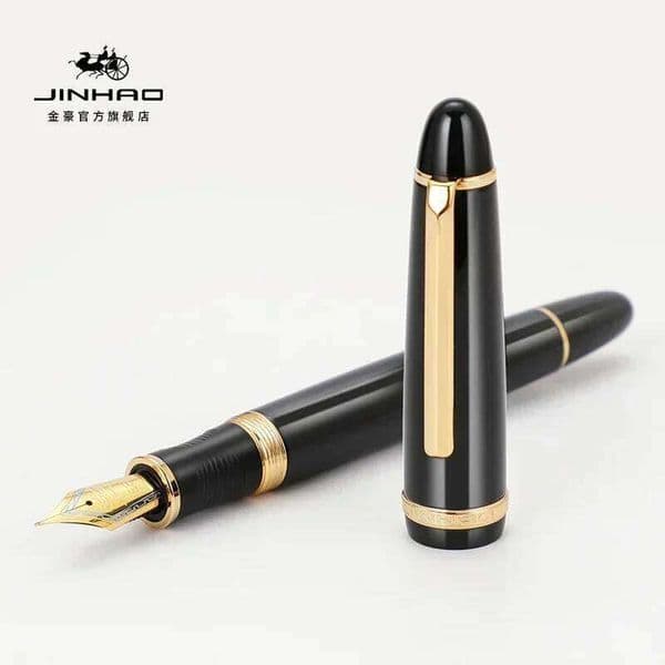 Jinhao X850 Fountain Pen Copper Barrel Gold Clip Iraurita Fine / Medium Nib for Writing Signature Office School Supplies PK 9019 26Y0522