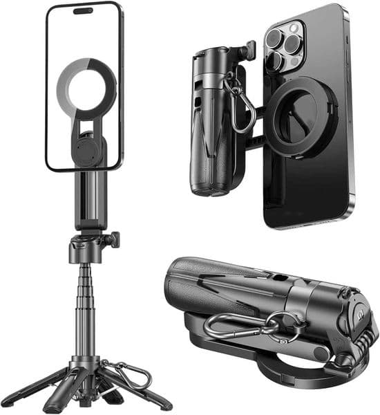 4-in-1 Magnetic Tripod Selfie Stick with Wireless Remote Extendable Phone Stand for Photos/Live Streaming/Travel Z260522