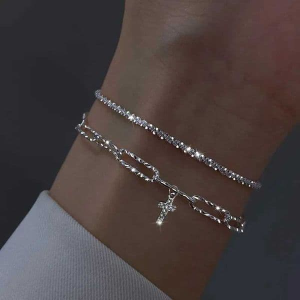 Fashion Silver Color Sparkling Adjustable Bracelets for Women Elegant Gypsophila Fine Bracelet New Wedding Party Jewelry Gifts L260522