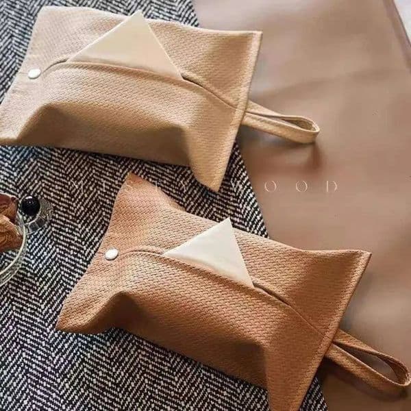 2026 Luxury Designer Decor Stylish Minimalist Leather Box Creative perfume Luxury-Feel cologne Woven Car Room Accessory Tissue Dispenser Living Room Kitchen Bed