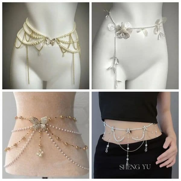 Fashion Elegant Pearl Waist Chains Versatile Waist Accessory Hip Chain Boho Body Jewelry Women 260521