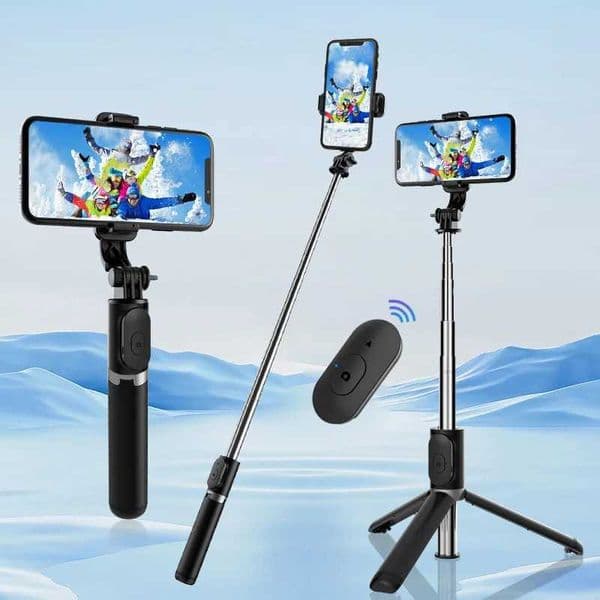 40 inch Retractable Selfie Stick Professional floor tripod for live streaming with wireless remote 360 rotation stable anti Z260522