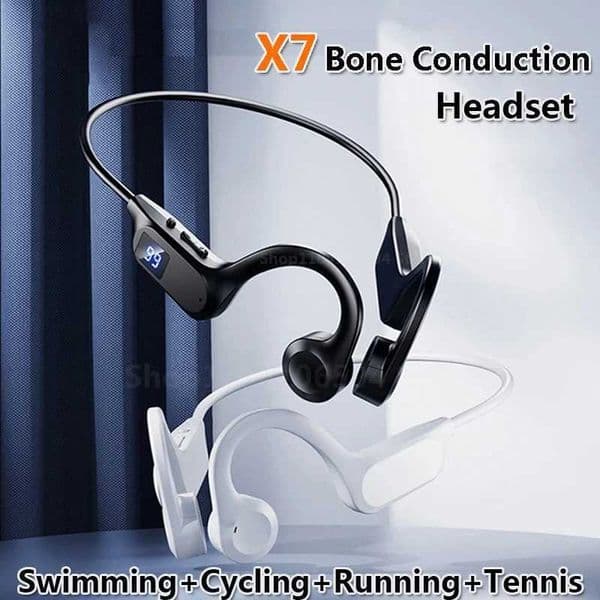 New Real Bone Conduction Wireless Earphone Sport Headphone Bluetooth-Compatible Headset Hands-free with Mic for Running C260522
