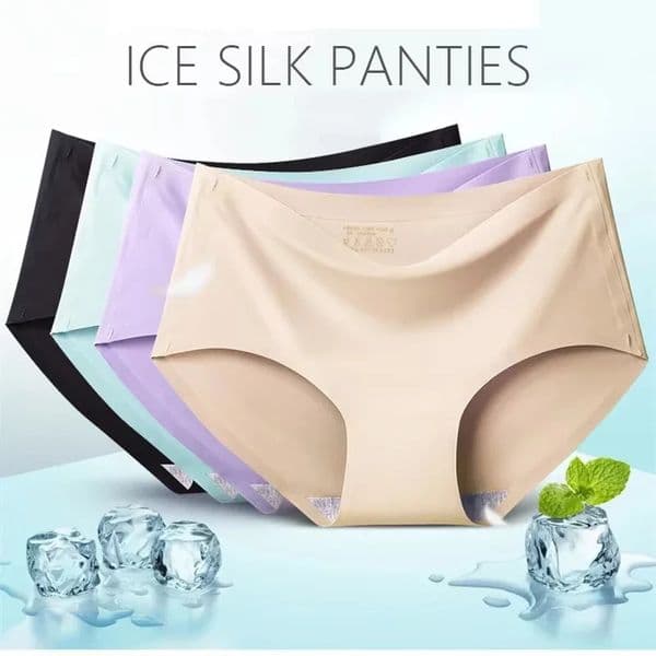 9 Pcs Seamless Ice Silk Panties for Women Breathable Soft Comfort Solid Color Teen Girls Panty OnePiece n 260511