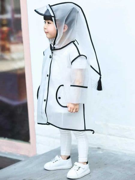 Kids Raincoat Waterproof Rain Poncho Clear Transparent Children kindergarten school Student Rainsuit Protective Poncho Covers L260522DH1S