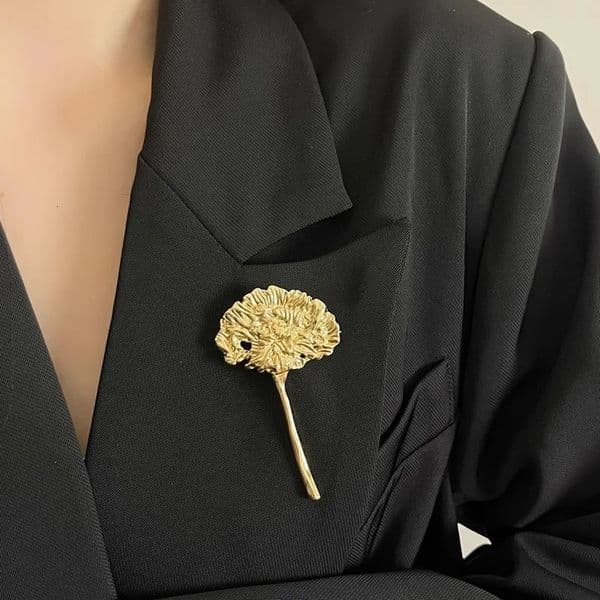 Vintage Dandelion Leaf Metal Broochs for Women Unique Exquisite Suit Corsage Pins Fashion Accessory Party Jewelry 260519