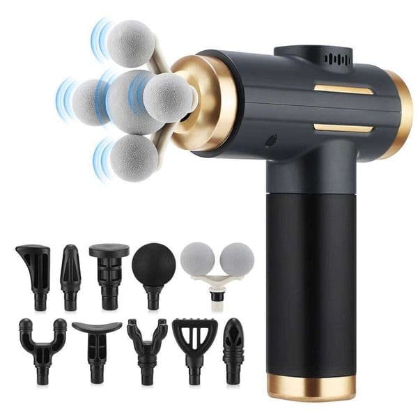 Portable Fascial Gun Electric Percussion Pistol Muscle masajeador Body Relaxation with 11 Replaceable Massage Head 26W0522