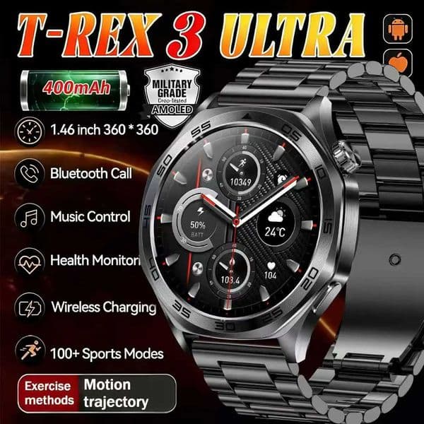 2026 Men Smart Watch 146inch LED Flashlight BT Calling Outdoor Sports Compass Health Monitoring 400mAh Large Battery SmartwatchT260522