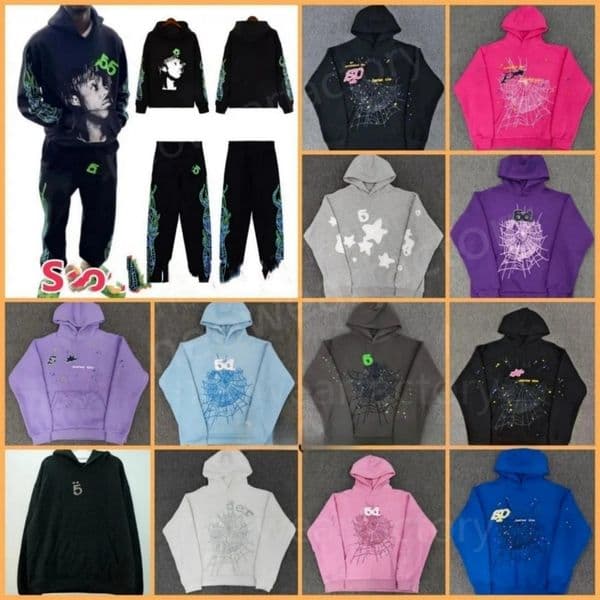 2026 new Designer 5A Mens sp5derhoode for men Sweatshirts Men's Women's Warm Basketball Puff Print Hoodies pants for Winter Casual Clothing spider tracksuit Set