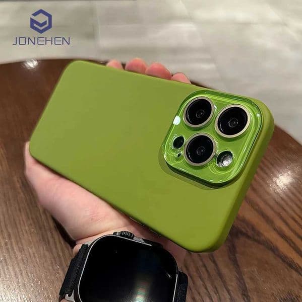 Luxury Crystal Lens Protection Solid Color Slim Matte Case For iPhone 16 15 14 13 12 17 Pro Max Hard PC Shockproof CoverJ260522