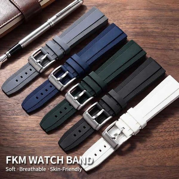 Fluorine Rubber Watch Strap 20/22mm New Model er Ocean Avenger Universal Replacement High-Quality Fluorine Rubber StrapJ260522