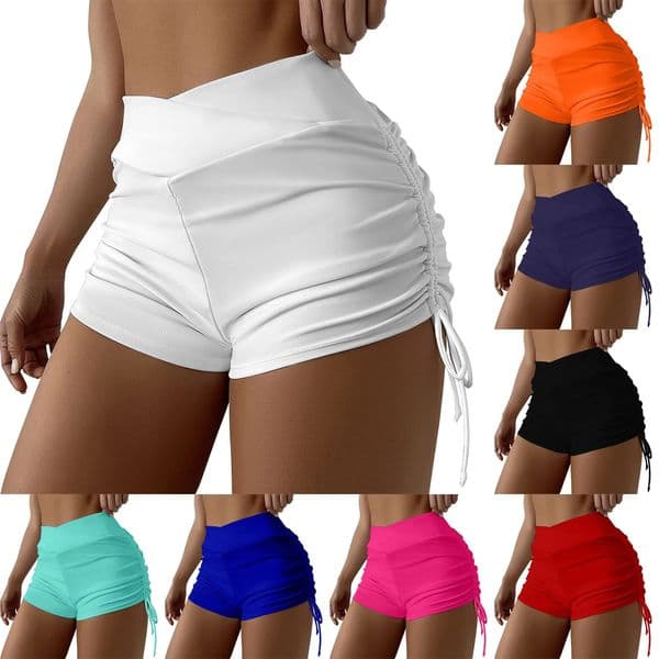 Short Pants WomenS Bikini Swimsuit Bottom Swimwear Adjustable Side Tie Swimming Trunks Solid Female Shorts Middle Waist Summer 260521