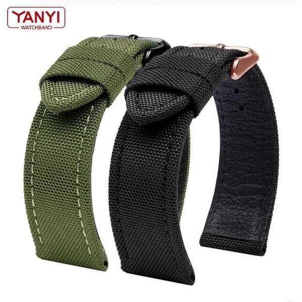 Nylon watchband for I-WC s-eiko swristband Canvas Durable Sport Watch Strap cfortable Leather bott 16mm 18mm 20mm 22mm 24mmJ260522