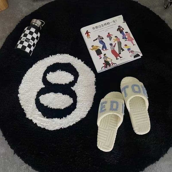 LAKEA Halloween 8 Ball Rug Indoor Home Decoration Spooky Halloween Gifts 8 Ball Accent Round Tufting Soft Rug Horror Movie Mat X260522